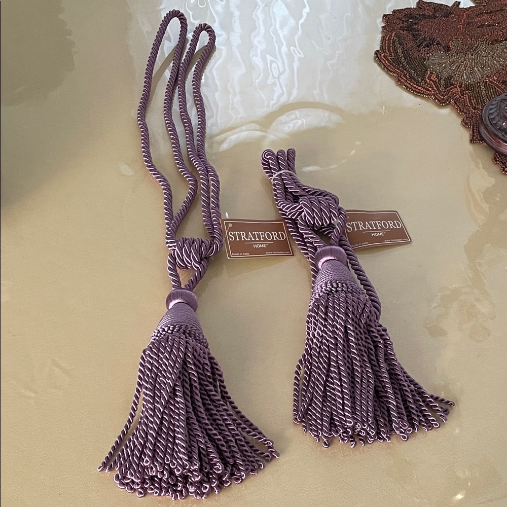 Pair of Stratford Purple Tassel Tiebacks